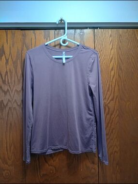 Fabletics Long-Sleeve Crewneck Top in Lavender.